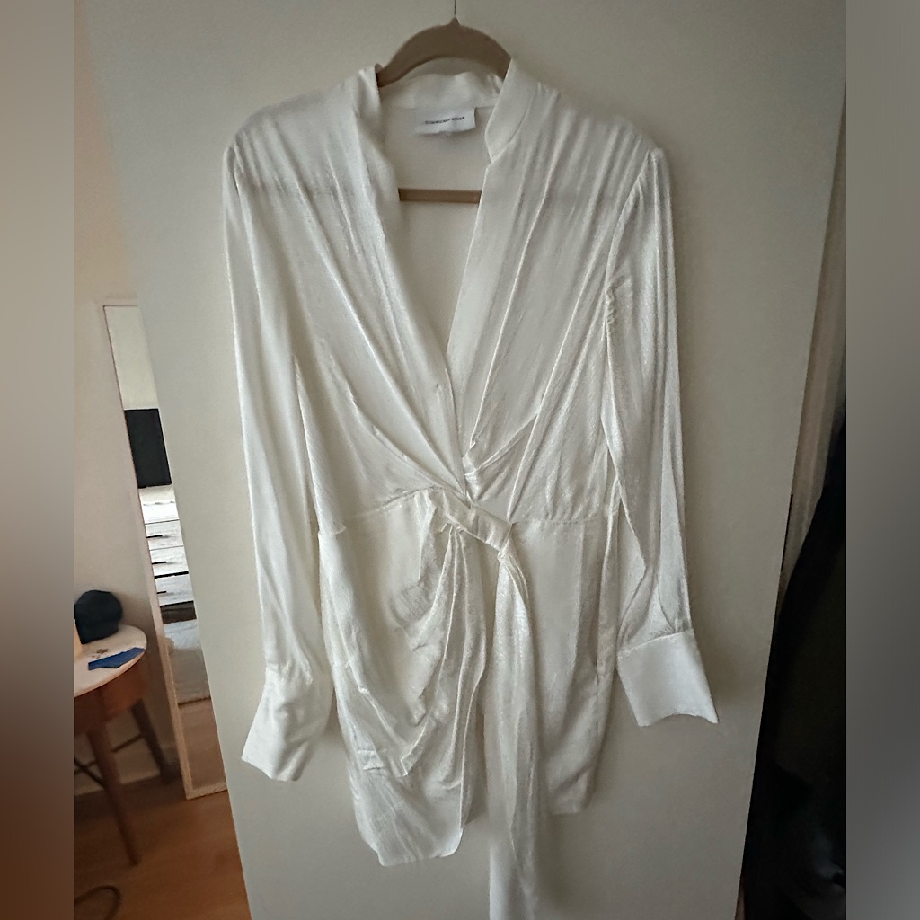 White Draped Significant Other Size 10 Dress!!! Perfect For Bridal Events!